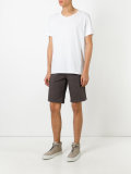 shorts with button closure flap pockets