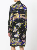 palm trees print shirt dress
