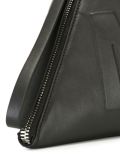 embossed logo pyramid clutch