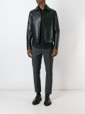 buttoned leather jacket