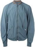 ruched-sleeve bomber jacket