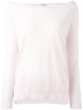 knitted slit-hem sweater