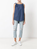 denim sleeveless top 