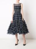 flower embroidery flared dress