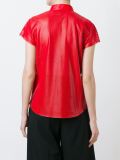 perforated collarless shirt