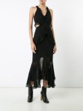 V-neck ruffled dress