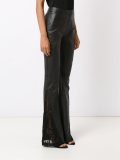 leather flared trousers