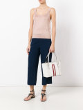 stripe front tote bag