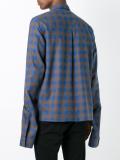 elongated sleeve check shirt