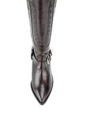 embossed thigh high boots