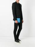 embossed zipped clutch