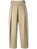 pleated cropped trousers