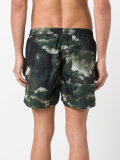 sky print beach shorts