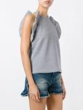 ruffle detail sleeveless sweatshirt