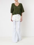 v-neck knit blouse