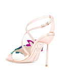 floral metallic sandals