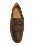 stripe fringed loafers