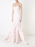 strapless lace gown