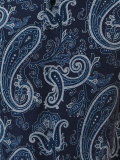 paisley print, short sleeve polo shirt