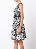 wheat print flared dress