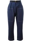 contrast stitch trousers