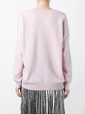 flower embellished V-neck jumper