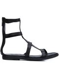 rear zip flat sandals