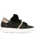 faux fur applique sneakers