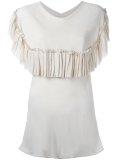 pleated trim blouse