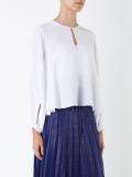 cropped picot blouse