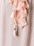 ruffled V-neck sheer blouse