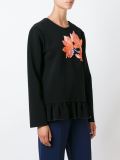 embellished flower appliqué blouse 