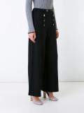 buttoned front straight trousers