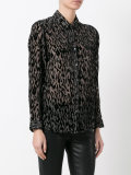 sheer animal print blouse