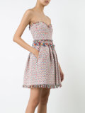 strapless tweed dress