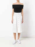 buttoned midi skirt