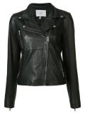 zipped pocket biker jacket