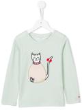 cat embroidered T-shirt