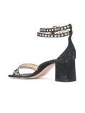 eyelet detail denim sandals