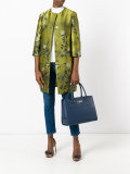 three-quarters sleeve jacquard coat