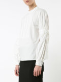pleated trim blouse
