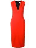 v-neck fitted dress