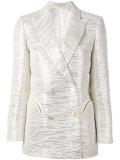 metallic embroidered blazer