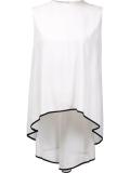 cascading tail sleeveless blouse