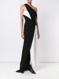 bicolour one shoulder gown 