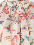 birds print pleated dress