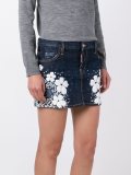 'Tokyo Flower'牛仔迷你半身裙