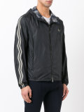 striped detailing raincoat