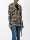 wide lapel belted cardigan