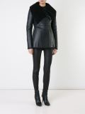 shearling peplum jacket